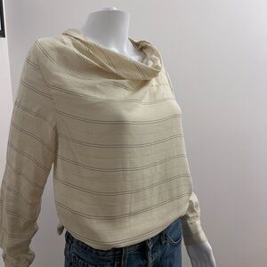 Elegant striped cowl neck blouse